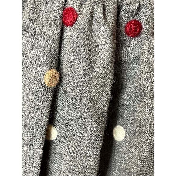 Clo Clo Gray Red Short Sleeve Wool Blend Dress Girls Size 4 - Picture 4 of 7